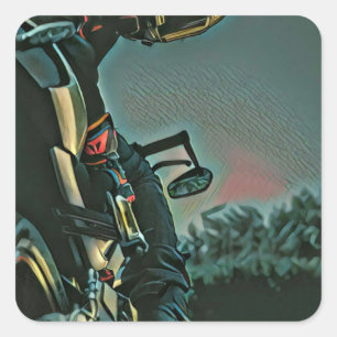 motorcycle racing lover gift square sticker