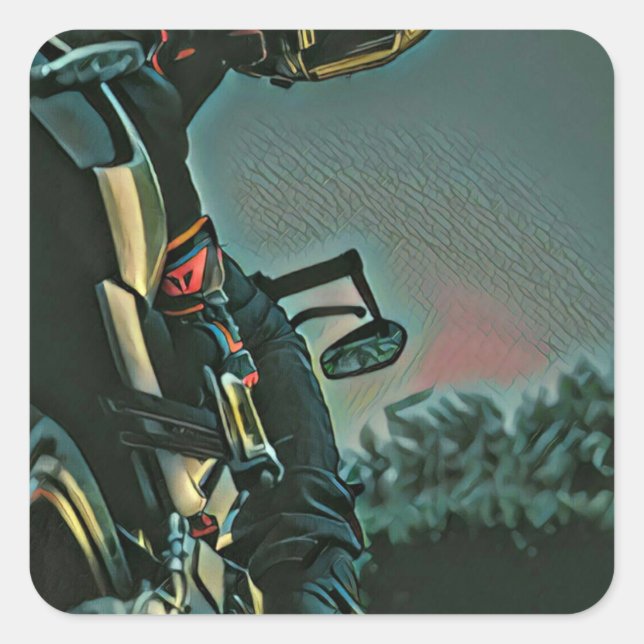 motorcycle racing lover gift square sticker (Front)