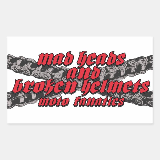 Motorcycle racing rectangular sticker (Front)