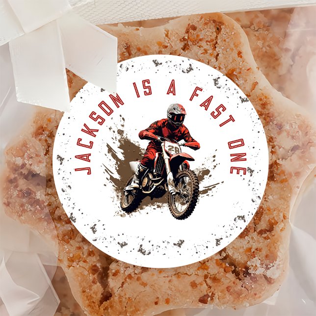 Motorcycle Red Dirt Bike Birthday Sticker (Creator Uploaded)