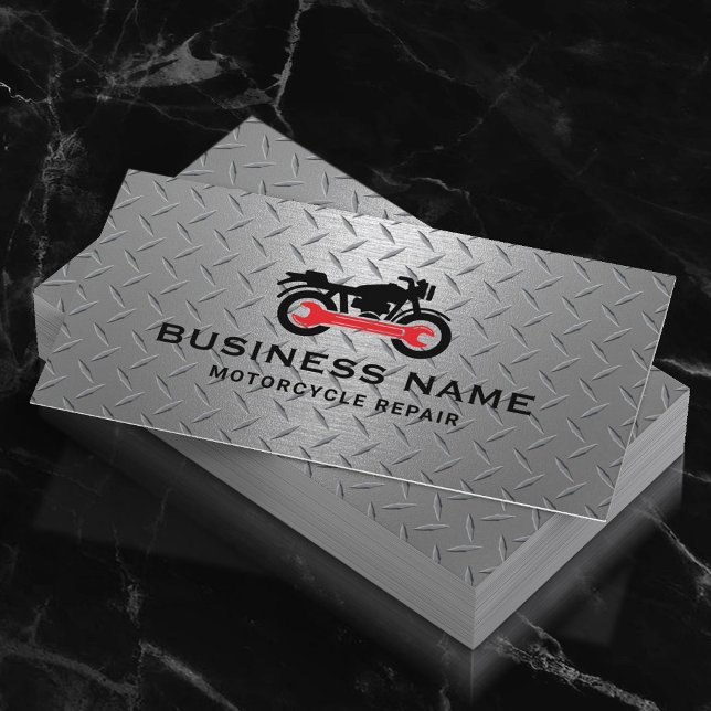 Motorcycle Repair Service Professional Metal Business Card (Creator Uploaded)