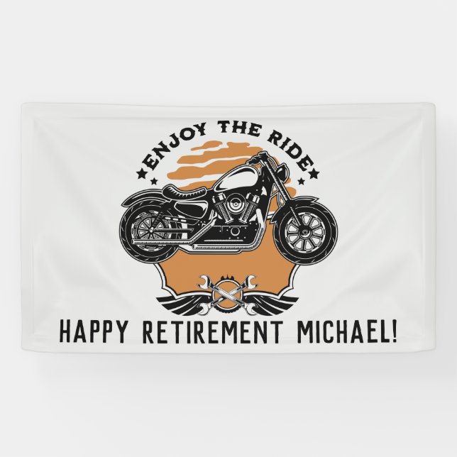 Motorcycle Retirement Party Banner (Horizontal)
