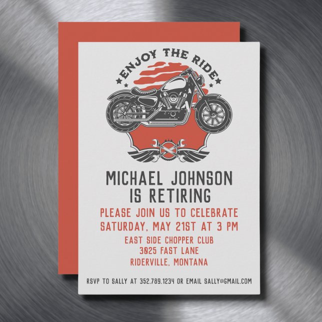 Motorcycle Retirement Party Invitation (Creator Uploaded)