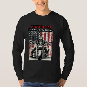 Motorcycle Retro Patriotic Biker Freedom is An Ope T-Shirt