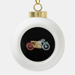Motorcycle Retro Style Vintage Ceramic Ball Christmas Ornament