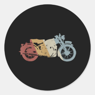 Motorcycle Retro Style Vintage Classic Round Sticker