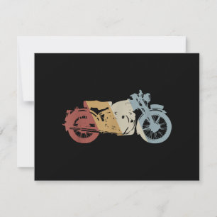 Motorcycle Retro Style Vintage Holiday Card