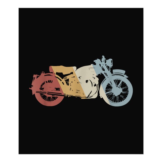 Motorcycle Retro Style Vintage Photo Print (Front)