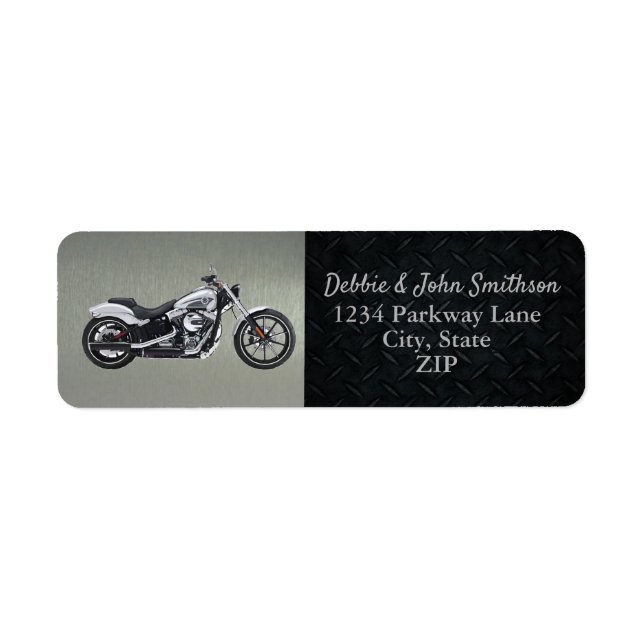 Motorcycle Return Address Black Silver Men Label (Front)