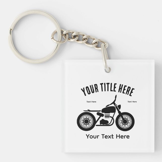 Motorcycle Ride Speed and Freedom Design Key Ring (Front)