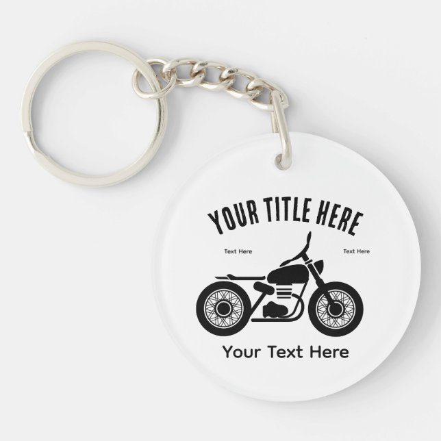 Motorcycle Ride Speed and Freedom Design Key Ring (Front)