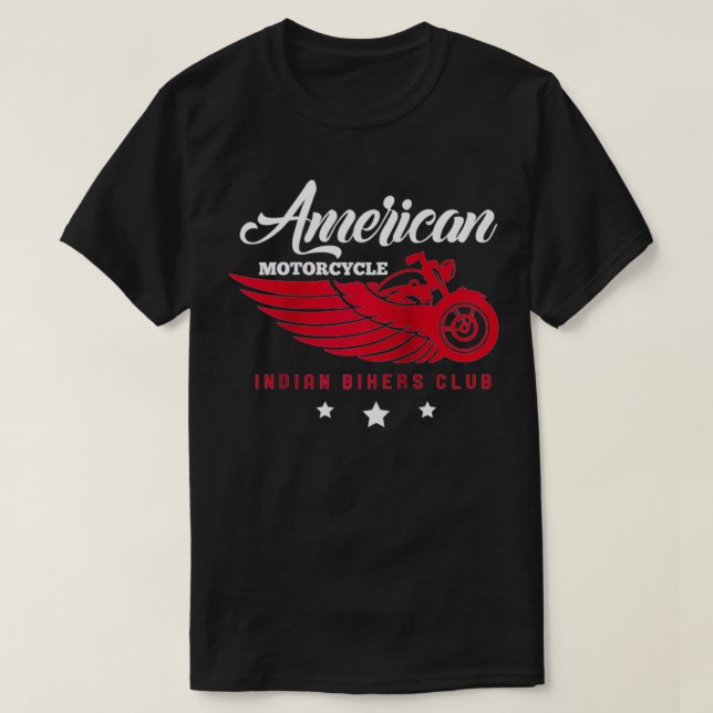 Motorcycle Rider American Motorcycle Indian Bikers T-Shirt (Design Front)