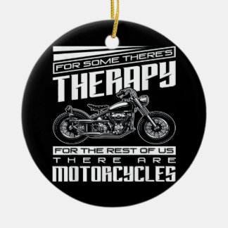 Motorcycle Rider Therapy Ceramic Ornament