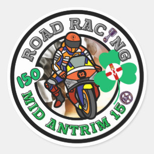 Motorcycle Road Racing - Mid Antrim 150 Classic Round Sticker