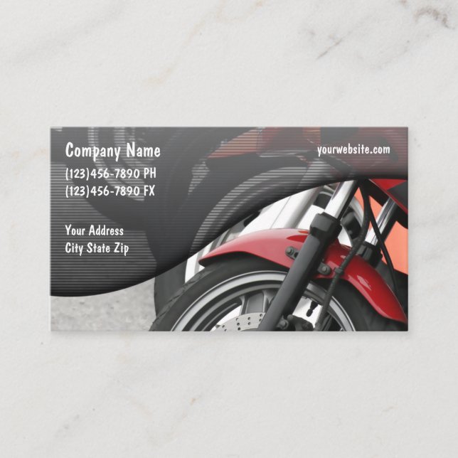 Motorcycle Sales And Service Business Card (Front)