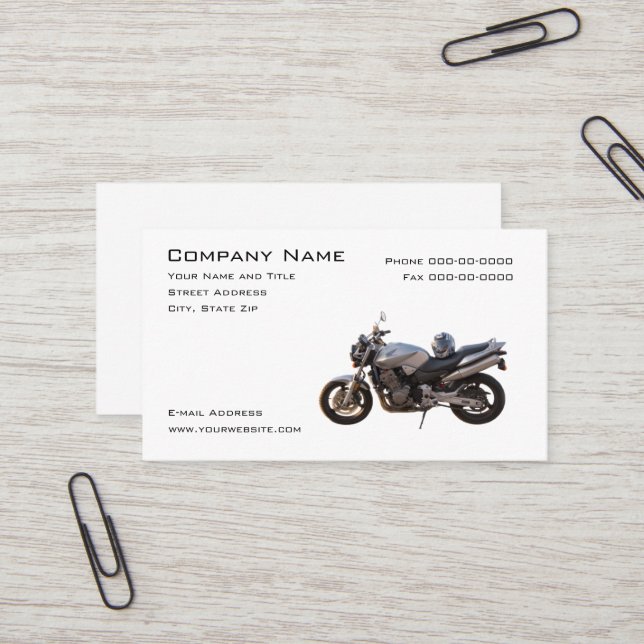 Motorcycle Sales Business Card (Front/Back In Situ)