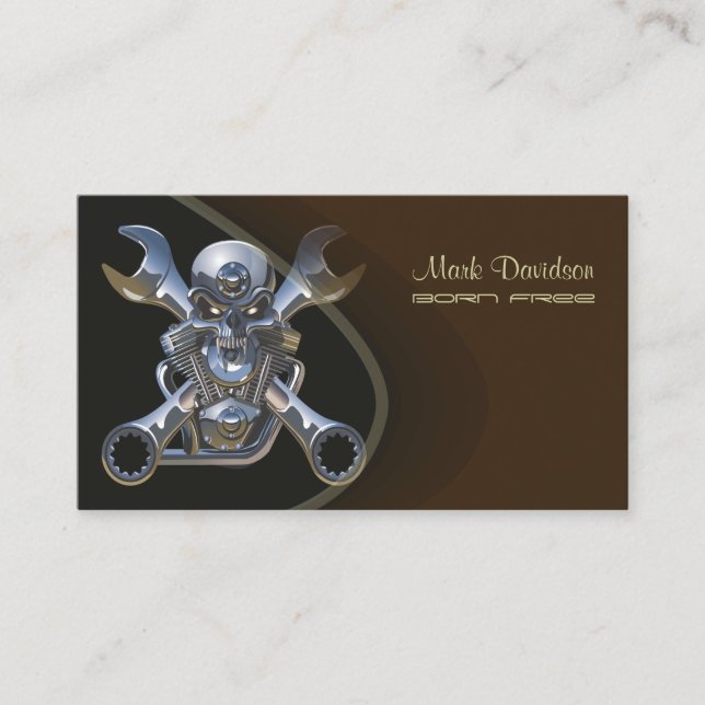 Motorcycle sales + repair businesscards business card (Front)