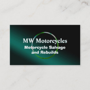 Motorcycle Salvage and Rebuild, embossed-look ring Business Card