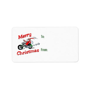 Motorcycle Santa Gift Tags