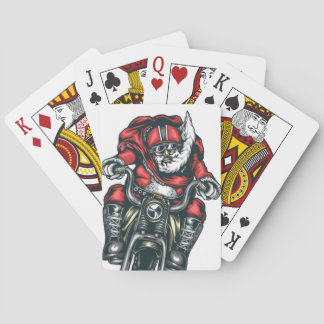 Motorcycle Santa Playing Cards