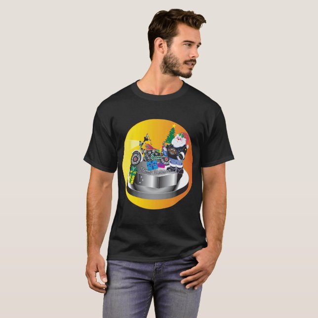 Motorcycle Santa T-Shirt (Front Full)