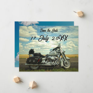 Motorcycle Save the Date Announcement Postcard