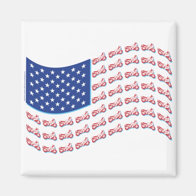 Motorcycle-Shadow-Flag-Wave Magnet (Front)