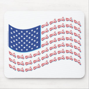 Motorcycle-Shadow-Flag-Wave Mouse Pad
