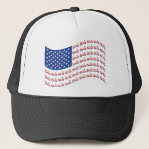 Motorcycle-Shadow-Flag-Wave Trucker Hat