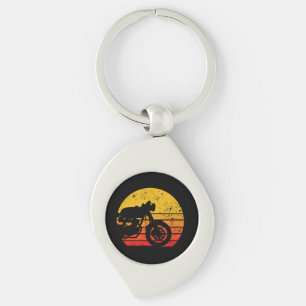 Motorcycle Shirt Vintage Retro T-Shirt for Cafe Ra Key Ring
