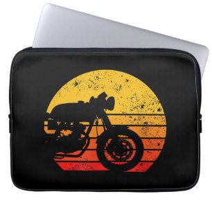 Motorcycle Shirt Vintage Retro T-Shirt for Cafe Ra Laptop Sleeve