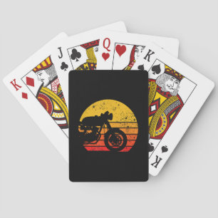 Motorcycle Shirt Vintage Retro T-Shirt for Cafe Ra Playing Cards
