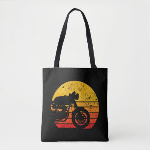 Motorcycle Shirt Vintage Retro T-Shirt for Cafe Ra Tote Bag