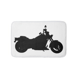 Motorcycle Silhouette Bath Mat