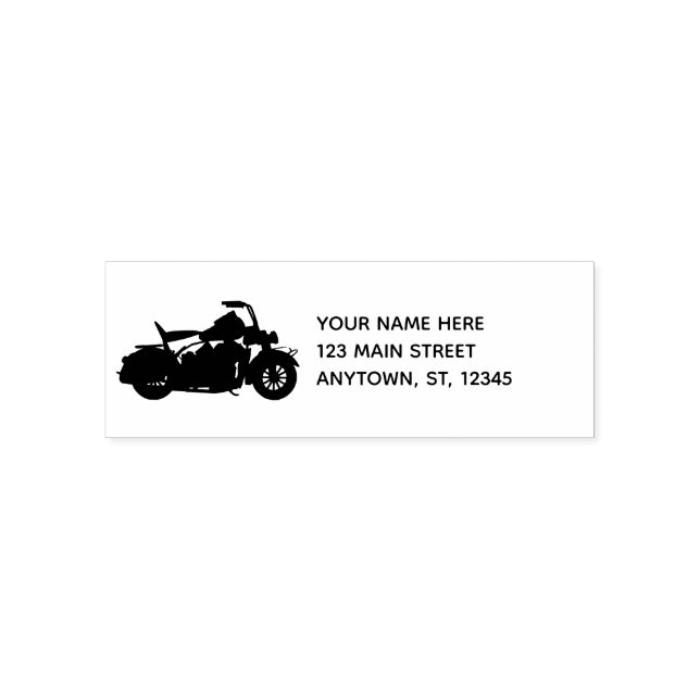 Motorcycle silhouette for bikers self-inking stamp (Design)