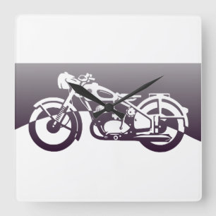 Motorcycle Square Wall Clock