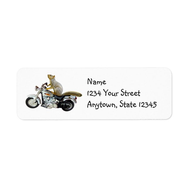 Motorcycle Squirrel Return Address Labels (Front)