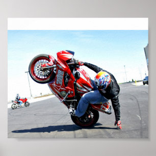 Motorcycle stunt poster