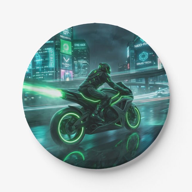 Motorcycle Styled Paper Plates (Front)