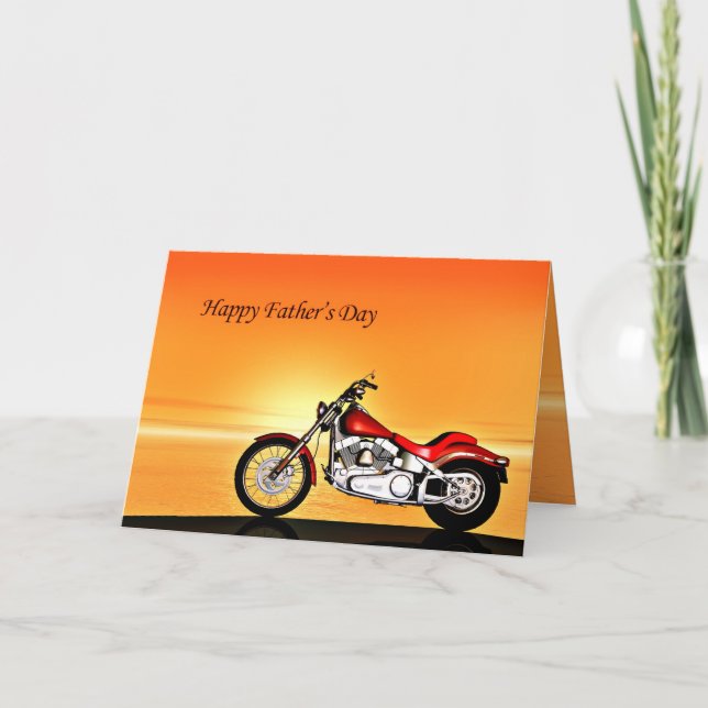 Motorcycle sunset Father's Day card (Front)