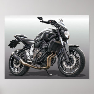 Motorcycle - The Bald Bike Poster