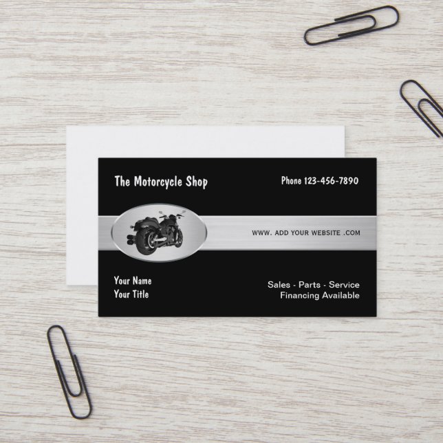 Motorcycle Theme Business Card (Front/Back In Situ)