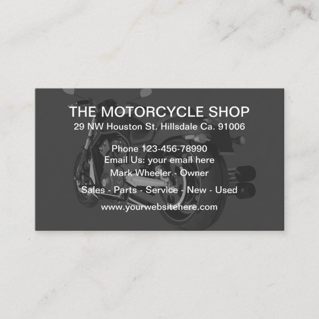 Motorcycle Theme Business Promotion Card (Front)