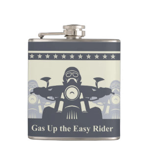 Motorcycle Theme Flask, Biker Rally Easy Rider Hip Flask