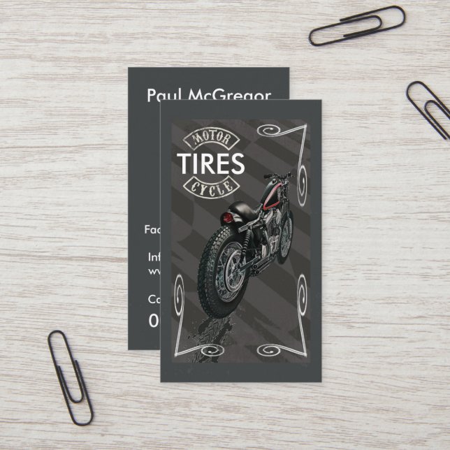 Motorcycle Tires Business Card (Front/Back In Situ)