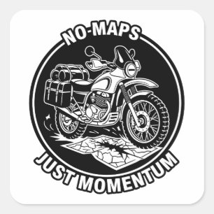 Motorcycle Touring Freedom Mindset Square Sticker
