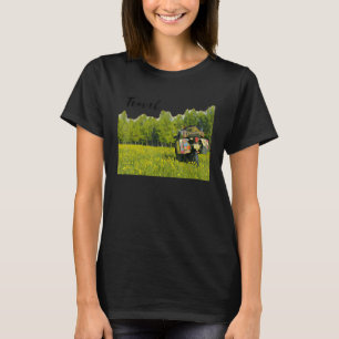 Motorcycle Travel Adventure Bike Trees and Flower T-Shirt