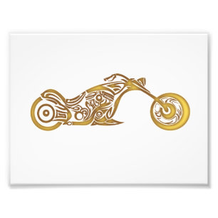 Motorcycle tribal - Choose background color Photo Print