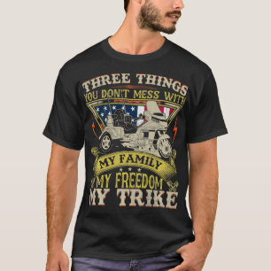 Motorcycle Trike American Flag Biker Rules T-Shirt
