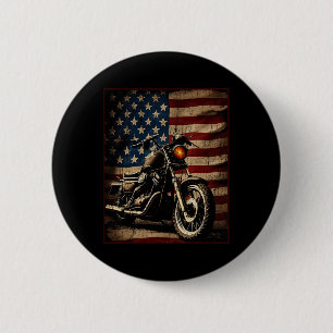 Motorcycle Usa Flag Retro Biker 6 Cm Round Badge